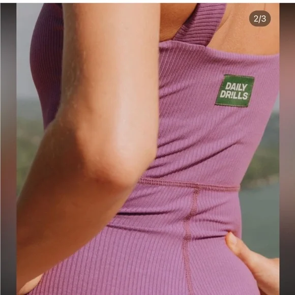 Daily Drills ribbed purple onesie romper size S - Picture 6 of 7